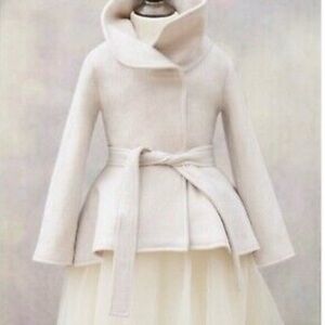 Joyfolie Mia Joy Girls  Joanna Jacket Cream Blush Pale Pink High-Low - Size 10